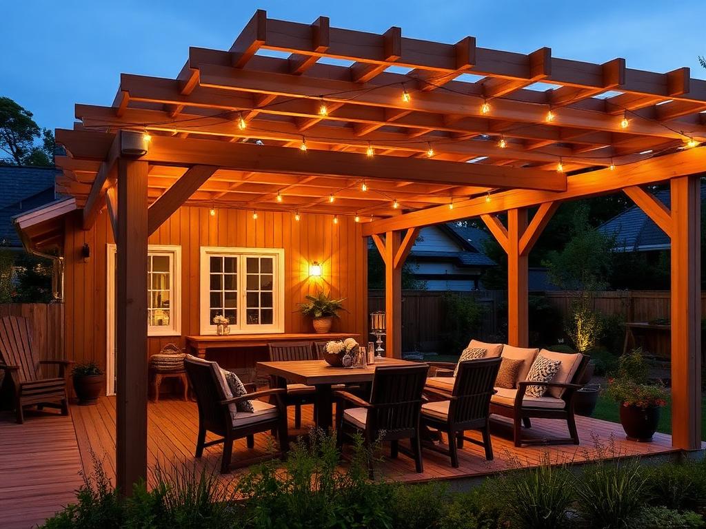 Pergola med belysning